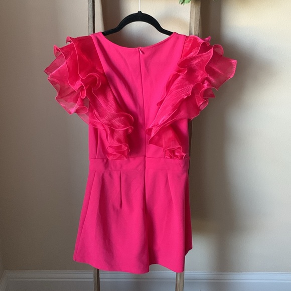SHEIN hot pink ruffle romper - Picture 6 of 8